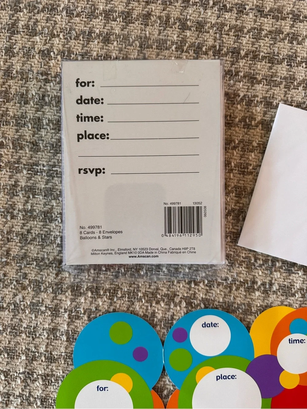 Amscan invitations envelopes